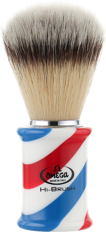 Помазок для бритья, синтетика - Omega Barber Pole Premium Hi-Brush Synthetic Fiber Shave — фото N1