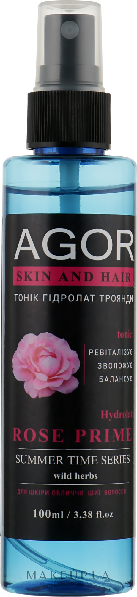 Тонік "Гідролат троянди Prime" - Agor Summer Time Skin And Hair Tonic — фото 100ml