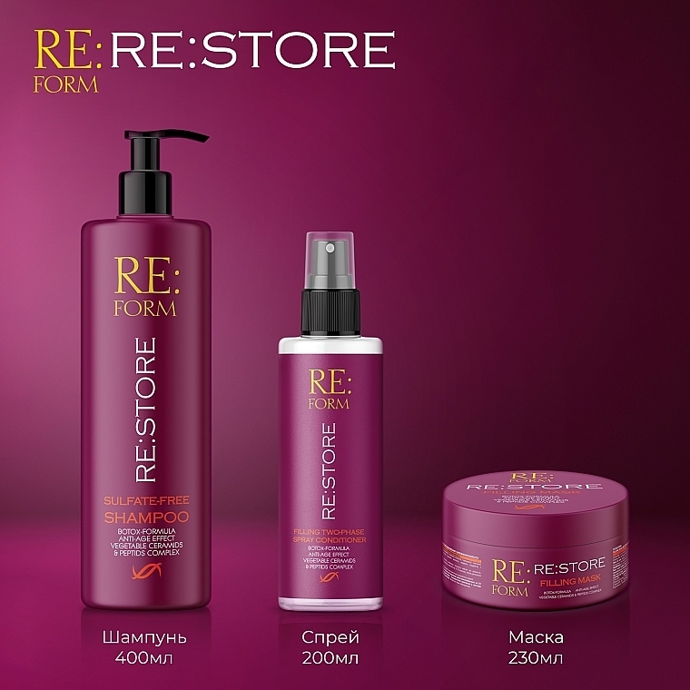 Бессульфатный шампунь для восстановления волос - Re:form Re:store Sulfate-Free Shampoo — фото N8