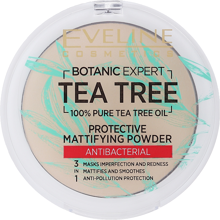 Матирующая антибактериальная пудра для лица - Eveline Cosmetics Botanic Expert Tea Tree Protective Mattifying Antibacterial Powder