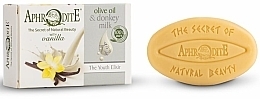 Оливкове мило з молоком ослиці і ароматом ванілі "Еліксир молодості" - Aphrodite Advanced Olive Oil & Donkey Milk — фото N1