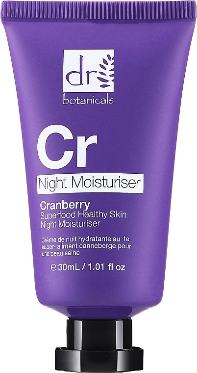 Ночной увлажняющий крем для лица - Dr. Botanicals Cranberry Superfood Healthy Skin Night Moisturiser — фото N1