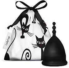 Духи, Парфюмерия, косметика Менструальная чаша, размер L, черная - LadyCup Revolution Blackie Kitty