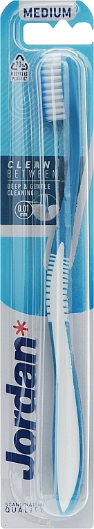 Зубная щетка для чувствительных зубов и десен, средней жесткости, голубая - Jordan Clean Between  — фото N1