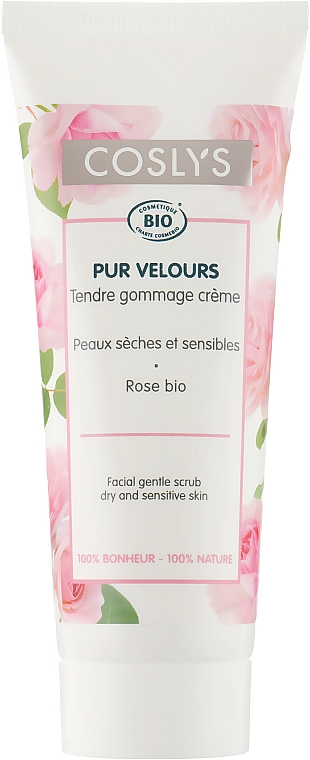 Нежный скраб для лица с экстрактом розы для сухой и чувствительной кожи - Coslys Facial Care Facial Gentle Scrub With Organic Rose Floral Water — фото N2