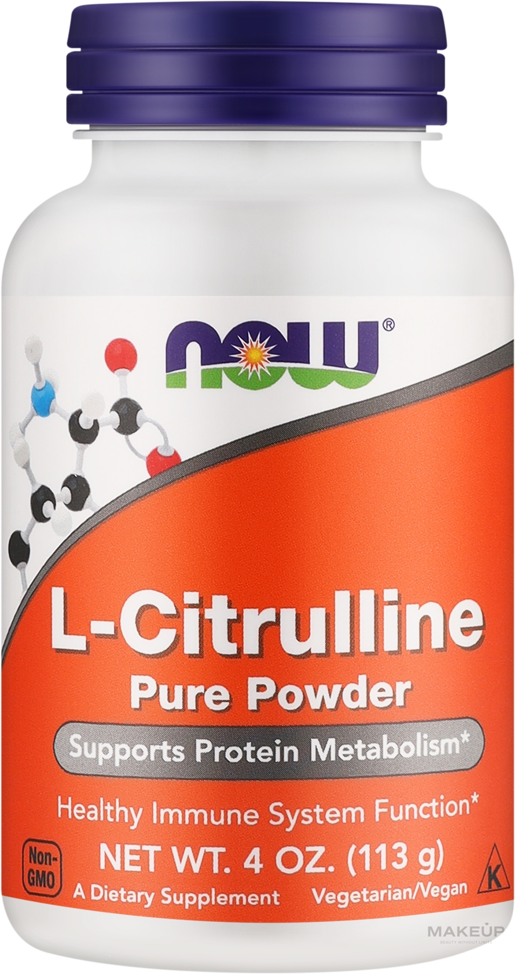 Харчова добавка "L-цитрулін", порошок - Now Foods L-Citrulline Pure Powder — фото 113g