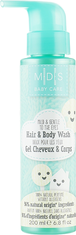 Органический гель-шампунь "Без слез" для купания младенцев - Mades Cosmetics M|D|S Baby Care Hair & Body Wash — фото N1