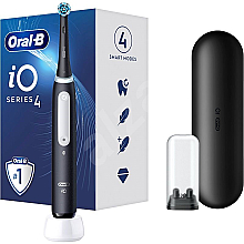 Парфумерія, косметика Електрична магнітна зубна щітка, чорна - Oral-B iO Series 4