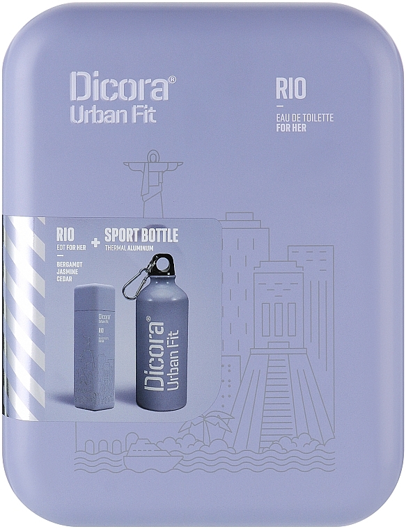 Dicora Urban Fit Rio - Набор (edt/100ml + bottle/1pc + box/1pc) — фото N1