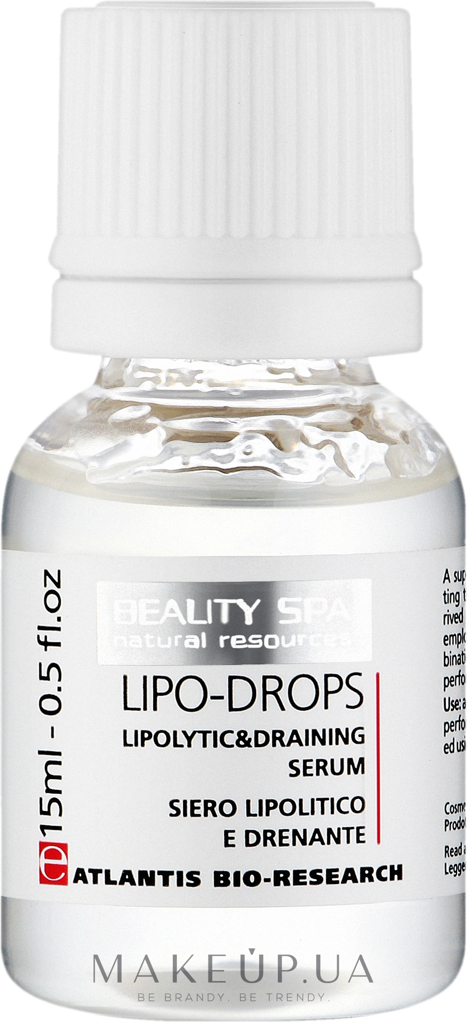 Липолитическая дренажная сыворотка для лица и тела - Beauty Spa Atlantis Lipo-Drops — фото 5x15ml