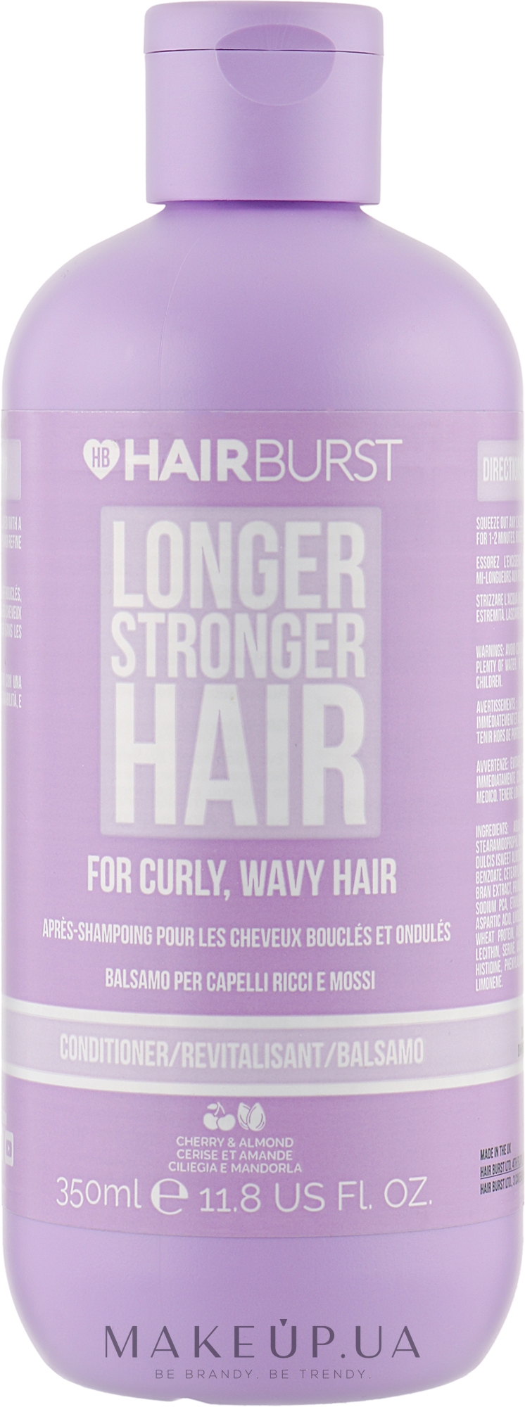 Кондиционер для вьющихся и волнистых волос - Hairburst Longer Stronger Hair Conditioner For Curly And Wavy Hair — фото 350ml