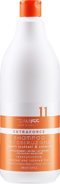 Шампунь для відновлення пошкодженого та фарбованого волосся - Team 155 Extraforce 11 Shampoo