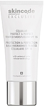 Парфумерія, косметика Тонувальний крем для обличчя, SPF15 - Skincode Exclusive Cellular Protect&Perfect Tinted Moisturizer