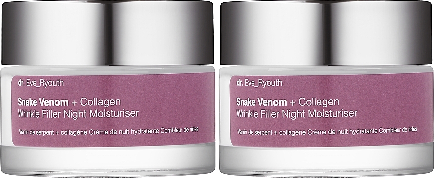 Набір "Нічний крем для обличчя" - Dr. Eve_Ryouth Snake Venom + Collagen Wrinkle Filler Night Moisturiser (cr/2x50ml) — фото N2