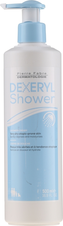 Очищувальний крем для душу для дуже сухої і схильної до атопії шкіри - Pierre Fabre Dermatologie Dexeryl Shower Cream — фото N3