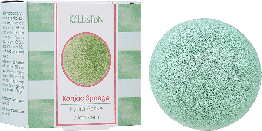 Спонж конняку с алоэ - Kalliston Konjac Sponge Aloe Vera  — фото N1