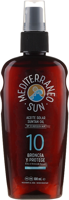 Масло для загара - Mediterraneo Sun Coconut Suntan Oil SPF10 — фото N1