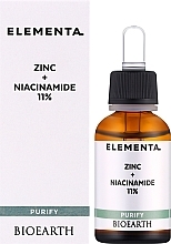 Сироватка для обличчя "Цинк + ніацинамід 11%" - Bioearth Elementa Purify Zinc + Niacinamide 11% — фото N2