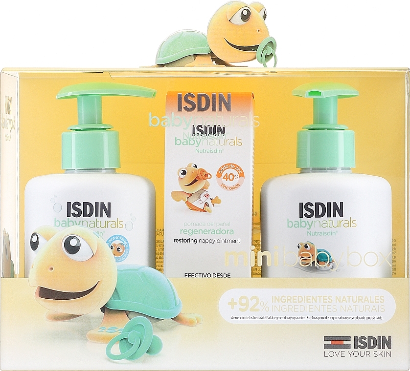 Набор - Isdin Baby Naturals Mini Set (b/sh/gel/200ml + b/b/lot/200ml + b/b/gel/20ml) — фото N1