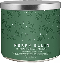 Ароматическая свеча - Perry Ellis Fresh Cut Pine Citrus & Magnolia Fine Fragrance Candle — фото N1