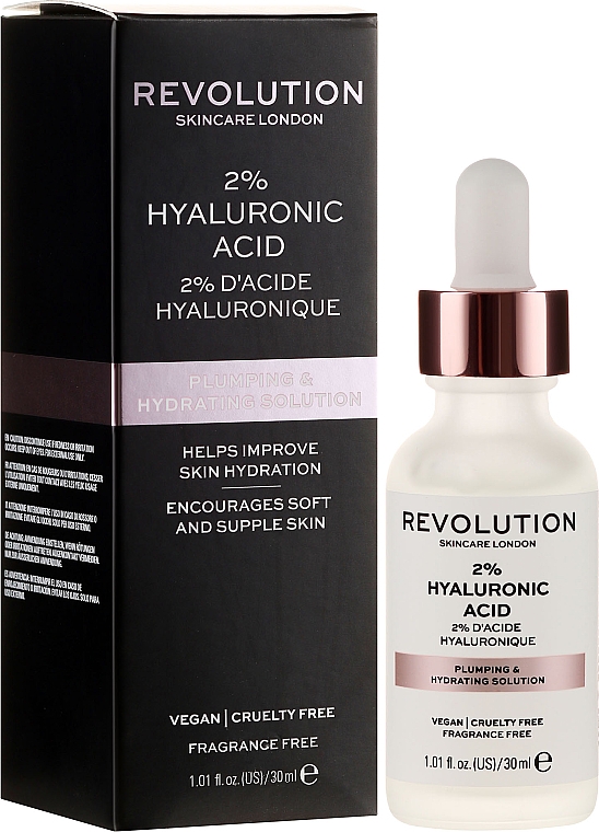 Сироватка для зволоження і підвищення пружності шкіри - Makeup Revolution Skincare Plumping & Hydrating Serum 2% Hyaluronic Acid — фото N1