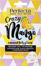 Тканинна маска для обличчя "Інтенсивне розгладження і освітлення" - Perfecta Crazy Mango Smooth & Glow — фото N1