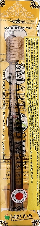 Зубная щетка с коническими щетинками в пакете, мягкая, черная - Mizuha The Smart Miswak Toothbrush — фото N1