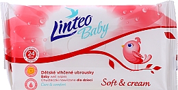 Духи, Парфюмерия, косметика Детские влажные салфетки, 24 шт - Linteo Baby Soft & Cream