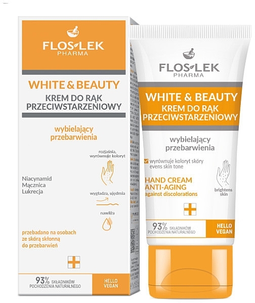 Антивіковий крем для рук проти пігментних плям - Floslek White & Beauty Anti-Aging Hand Cream — фото N1