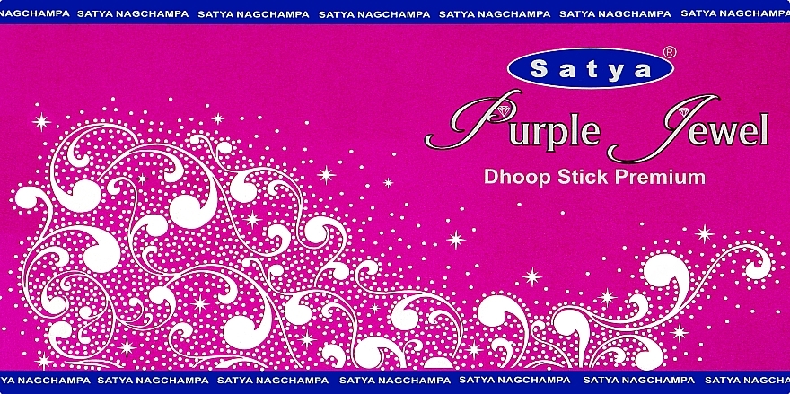 Благовония палочки "Фиолетовый драгоценный камень" - Satya Purple Jewel Dhoop Sticks Premium