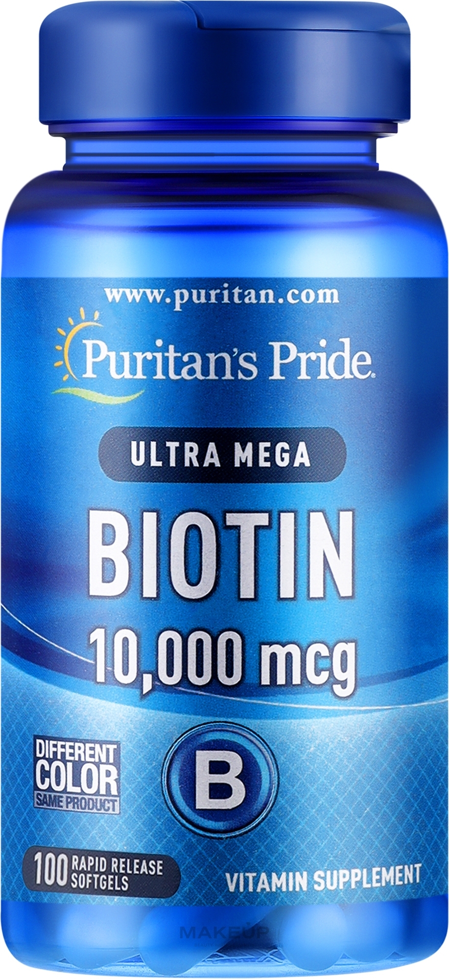 Диетическая добавка "Биотин", 10000 мг - Puritan's Pride Biotin  — фото 100шт