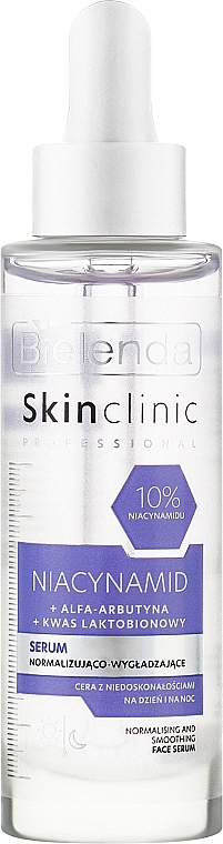 Нормалізувальна та розгладжувальна сироватка - Bielenda Skin Clinic Professional Niacynamid — фото N1