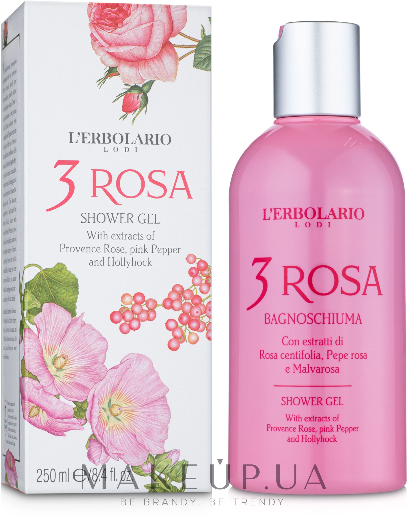 Пена для ванны-гель для душа "3 Розы" - L'Erbolario 3 Rosa Bagnoschiuma  — фото 250ml