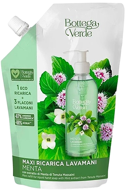 Жидкое мыло для рук с экстрактом мяты - Bottega Verde Menta Liquid Hand Soap (сменный блок) — фото N1