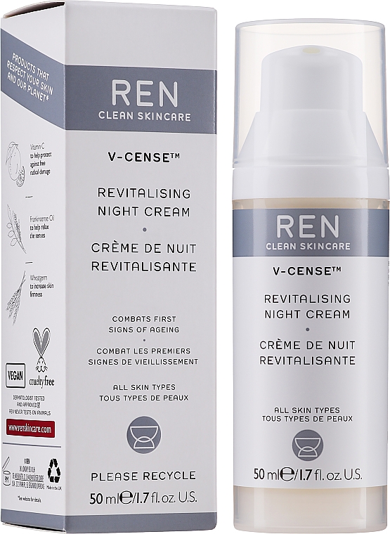 Зволожувальний нічний крем - Ren V-Cense Revitalising Night Cream — фото N2