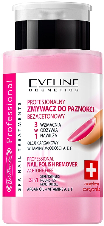 Рідина без ацетону для зняття лаку - Eveline Cosmetics Nail Therapy 3in1 Nail Polish Remover — фото N1