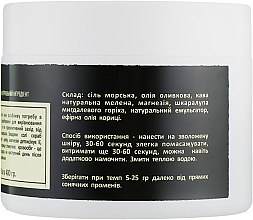 Натуральний кавово-сольовий скраб для чоловіків із корицею і магнезією - Cocos — фото N3
