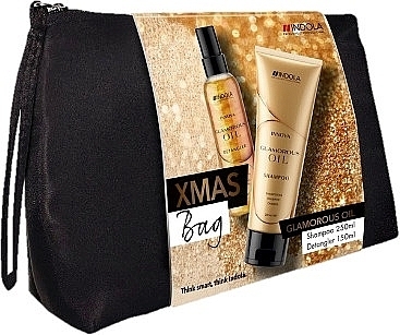Набір - Indola Glamorous Oil Xmas Bag (shmp/250ml + spray/150ml + bag) — фото N1