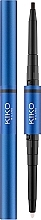 Парфумерія, косметика Олівець для брів 2 в 1 - Kiko Milano Blue Me 2-In-1 Perfecting Eyebrow Pencil