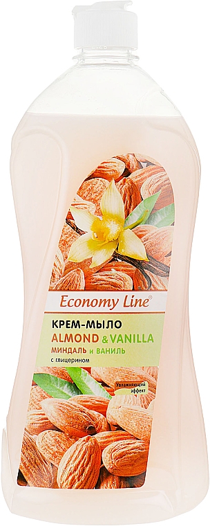 Жидкое крем-мыло "Миндаль и Ваниль" с глицерином - Economy Line Almond and Vanilla Cream Soap — фото N2
