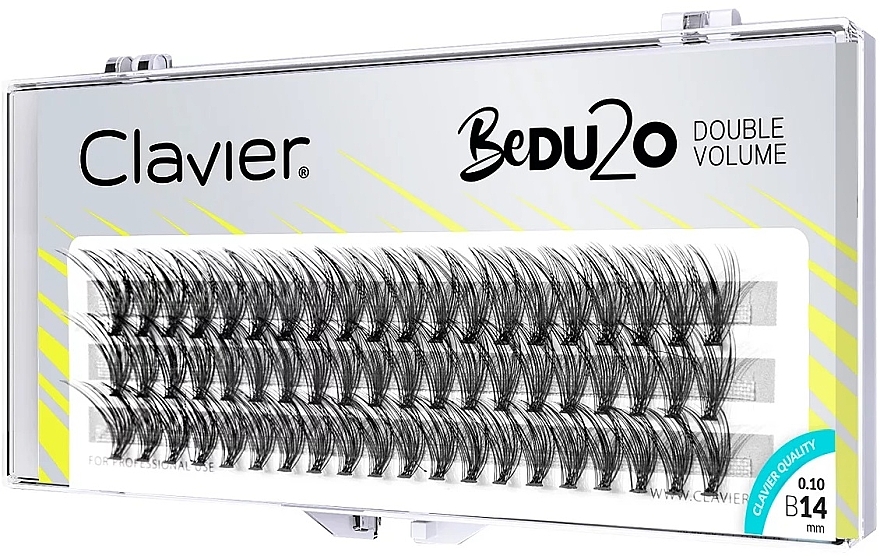Накладні вії "BeDU2O Double Volume", B 14 мм - Clavier — фото N1
