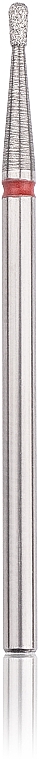 Фреза алмазная, закругленный цилиндр, L-3 мм, 1.4 мм, красная - Head The Beauty Tools — фото N1
