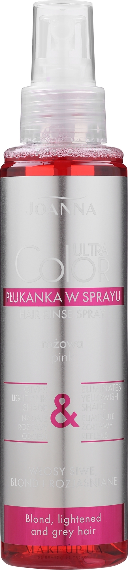 Спрей-ополаскиватель для волос подкрашивающий - Joanna Ultra Color System Hair Rinse Spray Pink — фото 150ml