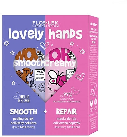 Восстанавливающее средство для рук - Floslek Lovely Hands (h/peel/50g + h/mask/50ml) — фото N1