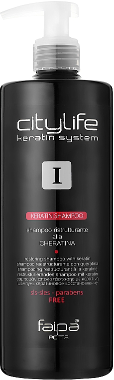 Восстанавливающий шампунь для волос кератином - Faipa Roma City Life Keratin Hair Shampoo — фото N2
