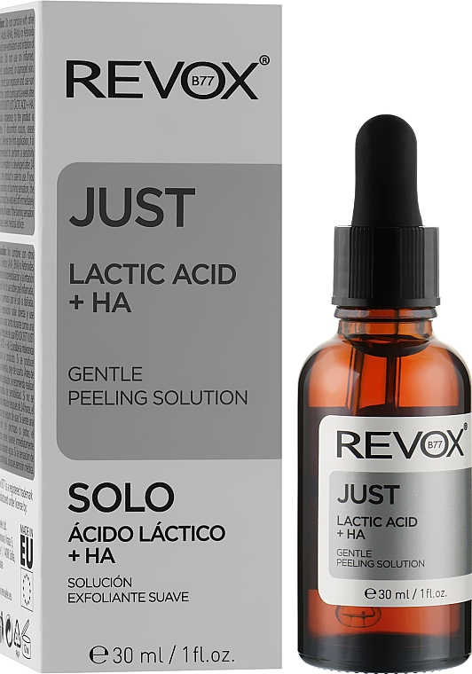Пілінг для обличчя з молочною кислотою та гіалуроновою кислотою - Revox B77 Just Lactic Acid + HA Gentle Peeling Solution — фото N2