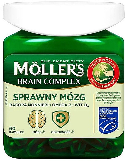 Пищевая добавка для работы мозга и иммунной системы - Mollers Brain Complex — фото N1