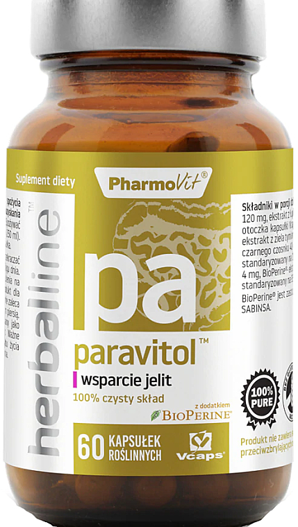 Диетическая добавка "Паравитол", 60 шт. - Pharmovit Herballine — фото N1