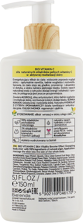 Бодрящий эликсир для тела - Bielenda Bio Vitamin C — фото N2