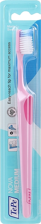 Зубна щітка, рожева - TePe Medium Nova Toothbrush — фото N1
